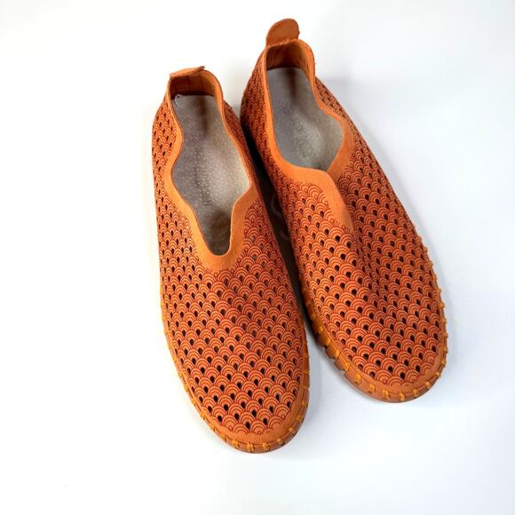 Ilse Jacobson Tulip139 Women’s Size 36 Leather Slip On Sneakers Orange Comfort - Picture 1 of 5